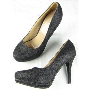 SALE! Sparkly Glitter Black 4.5" High Heels - Size 9
